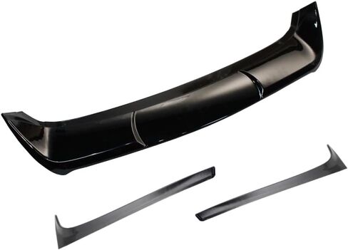 جناح سقف النافذة الخلفية + فاصل الشفاه للجناح الجانبي مناسب لسيارة Volkswagen VW Golf S/SE/SEL/ MK7/ MK7.5 2015-2021، جناح علوي للباب الخلفي باللون الأسود اللامع مكون من 3 قطع من الملحقات الخارجية in Kuwait
