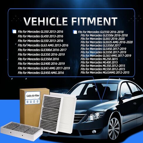 فلتر هواء المقصورة 1668300318، يناسب مرسيدس بنز GLE350/GLS450/GL350/GL63 AMG/GL450/GL550/GLE300d/GLE350d/GLE400/GLE43 ايه ام جي/GLE450/GLE550/GLE550e/GLE63/ML250/ML400/ML350 2012-2020#OE 16683002178 in Saudi Arabia