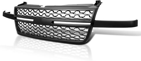 Spec-D Tuning Matte Black Honeycomb Front Bumper Grille Compatible with 2005-2007 Chevy Silverado 2500HD 3500HD Pickup Truck in Saudi Arabia