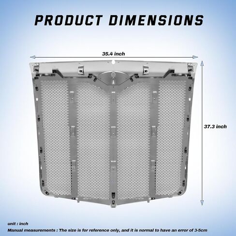Chrome Front Hood Radiator Replacement Grille fit for 2023+ Peterbilt 579 (With Bug Screen) in Saudi Arabia