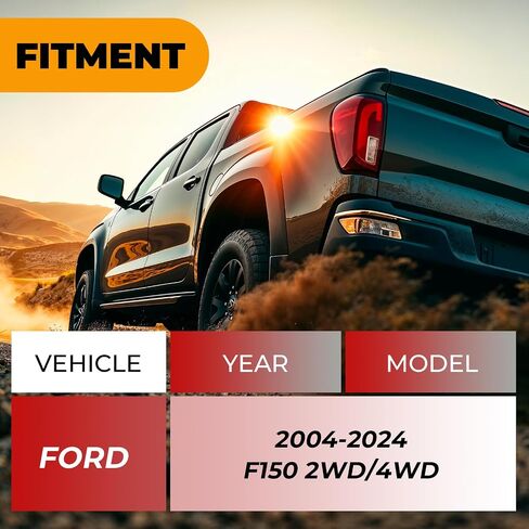 طقم رفع التسوية الأمامي والخلفي 3 بوصة لـ 2004-2024 Ford F150 2WD/4WD مجموعات تسوية الفواصل الدعامة مع فواصل سوداء ومسامير U وكتل الرفع in Kuwait