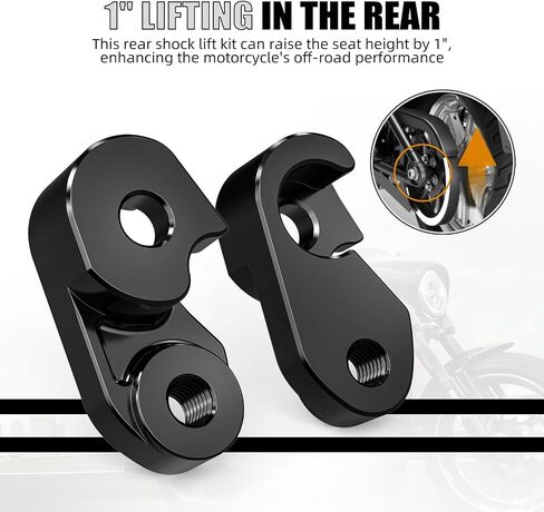 NICECNC Black Rear Suspension Riser 1" Shock Lift Bracket Lift Blocks Compatible with Harley Electra Glide Police FLHTP 2017-2024, Replacement for 47549-09A, See Fitment in Saudi Arabia