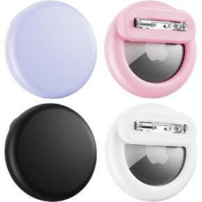 Air Tags-4 Pack Apple Kids Hidden Case, Airtag Tracker for Kids, AirTag Hidden Kids Holder with Invisible Pin, Anti Lost, for Kids, Elderly, Luggage, Clothing (Black Dark Green Gray Navy Blue)