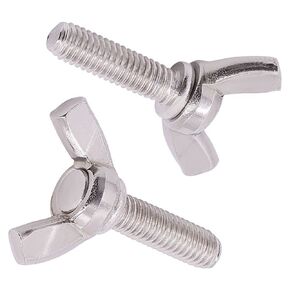 M6-1.0 x 25mm (15 pcs) Stainless Steel Wing Bolts Screws, 304 Stainless Steel 18/8, Thumb Bolts Screws, Butterfly Nuts, DIN316