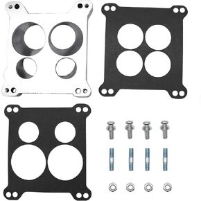 KIPA Carburetor Adapter Manifold 2696 Four-Hole Square-Bore to Spread-Bore Replace for Quadrajet Thermo-Quad Manifolds, 0.850 in. Thickness
