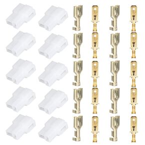 Yctze T-Type 2 Pin Way Electrical Automotive Wire Connector Male Female Socket Plug and Pin Header Crimp Wire Terminals Kit Fit for Kenwood for t-type 2 pin power 2 3 4 6 9 Pin Automotive Electrical W