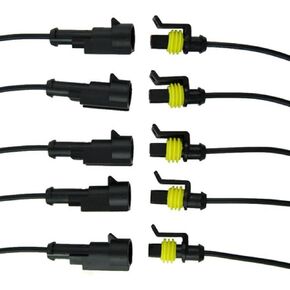 ESUPPORT 1 Pin Way Car Auto Waterproof Electrical Connector Plug Socket Kit with Wire AWG Gauge Marine Pack of 5