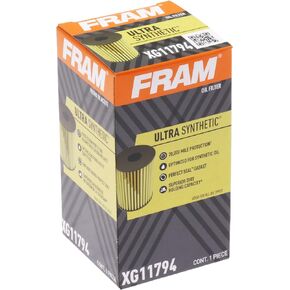 FRAM Ultra Synthetic Automotive Replacement Oil Filter, Designed for Synthetic Oil Changes Lasting up to 20k Miles, XG11794 with SureGrip (Pack of 1)