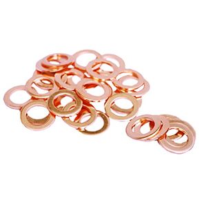 M8 Flat Washer Copper Sealing Ring, Inner Diameter 8mm, Outer Diameter 18mm, Thickness 1.5mm, Metric Sealing Washer, 20 Pieces