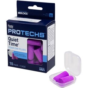 Flents Foam Ear Plugs, 40 Pair for Sleeping, Snoring, Loud Noise, Traveling, Concerts, Construction, & Studying, NRR 33, Purple, Made in The USA