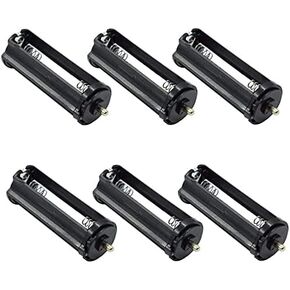 Cylindrical Battery Holder Battery Storage Case for 3 x 1.5V AAA Batteries Flashlight Torch Black - (6 Pcs)