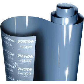 VViViD+ Ultra Gloss China Blue 1ft x 5ft Vinyl Car Wrap Premium Paint Replacement Film Roll with Nano Air Release Technology, Stretchable Protective Cap Liner, Self Adhesive, Indoor Outdoor