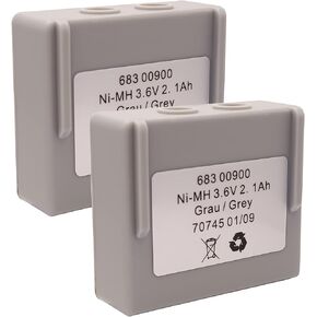 3.6V 2100mAh 2.1Ah Ni-Mh Rechargeable Battery 68300900 for HETRONIC Remote Control, Grey 683 00900 Battery, Pack of 2