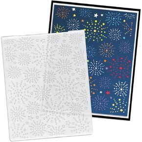 Fireworks Background Plastic Embossing Folders for Card Making, Firework Embossing Folders for DIY Scrapbooking, Fireworks Folders for Paper Craft Photo Album Decorations