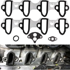 MS98016T For Chevy Silverado Intake Manifold Gasket 5.3L Ls Ls2 Ls3 Ls6 Chevrolet Sierra Avalanche Escalade Yukon Tahoe Suburban Manifold Gasket Sealing Metal Carriers 4.8 6.0 6.2L 89060413 MIS16340