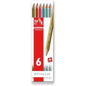 Caran d'Ache Fancolor Color Pencils, 6 Metallic Colors