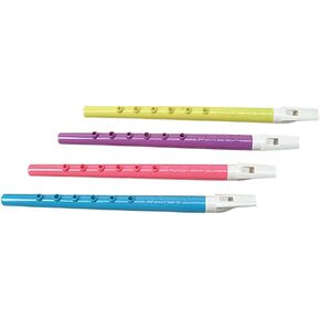 11 Inch Plastic Flutes Assorted Colors One Dozen