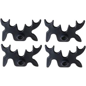 4Pcs Black Plastic Moosehead Pool Billiard Cue Bridge Head, Portable Moosehead Bridge Head,Bridge Head Slip-on - Billiard Pool Cue Accessory, Retractable Pool Bridge Stick