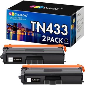 GPC Image Compatible Toner Cartridge Replacement for Brother TN433 TN 433 to use with HL-L8360CDW MFC-L8900CDW HL-L8360CDWT HL-L8260CDW MFCL8610CDW MFCL9570CDW Color Laser All-in-One Printer (2 Black)