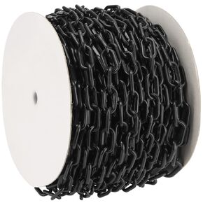 164 Ft Black Plastic Chain Links, Plastic Barrier Chain, Safety Barrier Chain Crowd Control Chain for Caution, DIY, Public Security