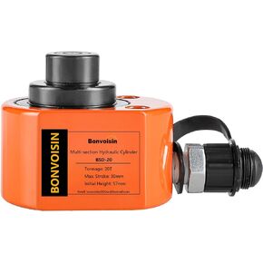 Bonvoisin 10T Hydraulic Cylinder Jack Porta Power Mini Hydraulic Ram Multi-acting Low Profile Lifting Cylinders for Machinery Shipbuilding (Cannot Retract Automatically)