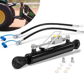 Upgrade Hydraulic Top Link Cat. 1-1 with Locking Block 18 1/8" - 26 3/8" with 2 x Hose, SPH320032 2-Way Check Valve Hydraulic Cylinder for Tractors, Excavators