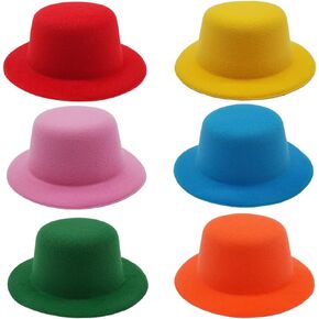 6 Colors Mini Formal Hats Miniature Hats Hat for DIY Crafts Hair Accessories Decorate（5.1"/13cm)