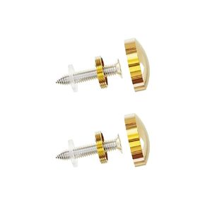 2 PCS 18mm(0.71") Mirror Screws, Brass Decorative Caps Cover Fasteners, Metal Mirror Nails, Polished Cambered Gold Lid