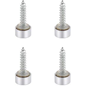 Mirror Screws Decorative Cover Cap Nails for Sign Advertising Fasteners, Polished Brass Silver, 10mm 4pcs