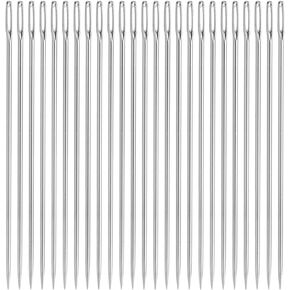uxcell 25Pcs Hand Sewing Needles, 2.4 Inch Length Large Eye Stitching Needles Metal Sewing Needle Easy to Thread for Sewing Mending