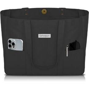 HOMESPON Large Canvas Tote Bag for Women Everything Bag with Pockets and Laptop Sleeve