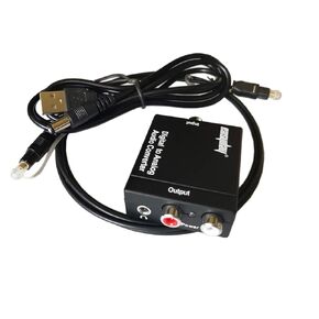 Digital Spdif to Analog Audio RCA R/L Converter with 1.5m Optical Toslink Cable Adapter for DVD HDTV Ps