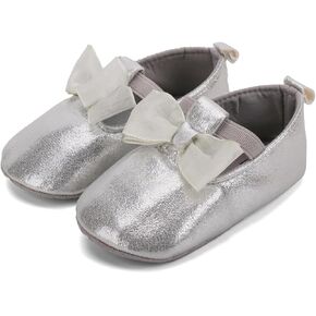 فستان زفاف الأميرة بعقدة على شكل فيونكة لحديثي الولادة من البنات ماري جين حذاء مسطح غير قابل للانزلاق ونعل ناعم للأطفال الرضع in Kuwait