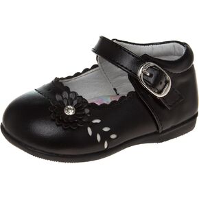 Josmo Baby Girls Mary Jane Flats Slipon - Newborn Infant Formal Dress Shoes School Uniform - (Size 3-8 Infant-Toddlers)