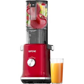 Whole Fruits Cold Press Juicer Machines, 4.3-inch (110mm) Powerful Wide Mouth Slow Masticating Juicer (Gray)