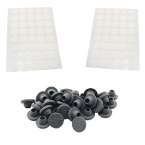 180PCS 13mm Rubber Stopper Caps x100 for Mushroom Cultivation and 20mm Seamless Adhesive Resin Double Sided Tape x80 Synthetic Filter Paper Stickers for Liquid Culturing and Injections