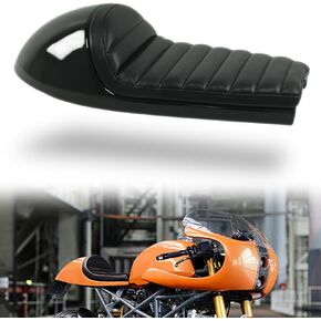 0391 Motorcycle Hump Cafe Racer Seat All Black（gloss black finish, subframe modification is required）