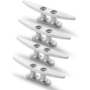 Boat Cleat, 4 inch 304 Stainless Steel Dock Cleat-Ideal for Marine, Deck, Nautical Decor (4 Pack/ 6 Pack)