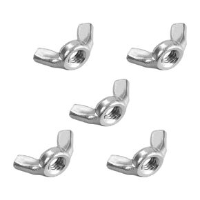 uxcell M6 Wing Nuts, Stainless Steel 201 Fasteners Parts Hurrican Screws Hand Twist Tighten Ear Butterfly Nut, 5pcs