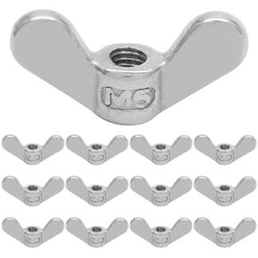 12Pcs M8 Wing Nuts 304 Stainless Steel Butterfly Nut Hand Twist Fasteners Hardware Parts (1/4 Inch)