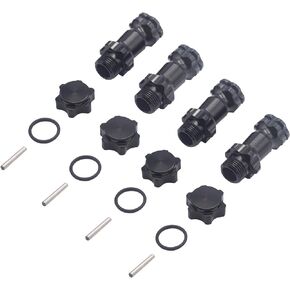 4Pack ShareGoo Aluminum 17mm Wheel Hex Hub 30mm Extension Adapter Drive Hub with 12mm Anti-Dust Cap Compatible with HPI HSP Axial Traxxas Himoto 1/8 RC Car Buggy Monster Truck