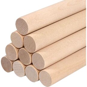 Wood Dowel Rods Wooden Dowels for Crafts 3/8 x 15 Inch, 25 PCS Wooden Sticks for Crafts, Macrame Wood Rods, Unfinished Pine Hardwood Round Sticks for Crafting and DIYers, Wands, Flags