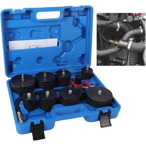 9PCS Turbo System Leakage Tester Turbocharger Air Pressure Leakage Tester Kit, Turbo Boost Leak Tester with 4 Pairs of Stepped Adapters 1.38''-3.54', Turbo System Boost Pressure Leakage Tester