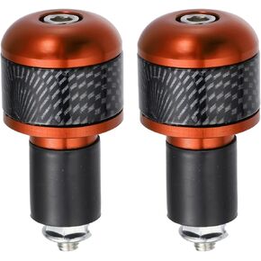 X AUTOHAUX 1 Pair 7/8" 22mm Motorcycle Handlebar End Grips Bar Ends Plug Cap Carbon Fiber Pattern for Motorcycle