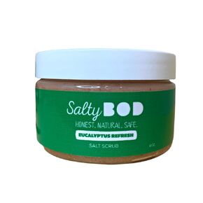 Salty Original - Organic Eucalyptus & Spearmint Salt Body Scrub - Non-Toxic (4oz) (Eucalyptus Spearmint)