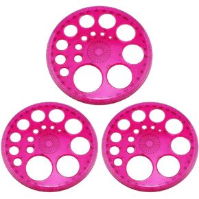 360°circular protractor Full round template plastic protractor Circular drawing tool Applicable office Home Classroom (red) -3PCS