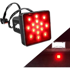 gunhunt 1 PC Car LED Brake Light, 2" Receiver 15 LED Super Bright Bayonet Tail Light Driving Brake Light with Wiring Harness, Plug and Play Tail Light Replacement Bulb, Universal for Trailer (Black) in Saudi Arabia