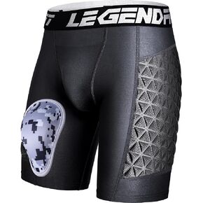 Men Baseball Sliding Shorts w/Cup Athletic Padded Compression Underwear Protector Support Football Lacrosse Cricket