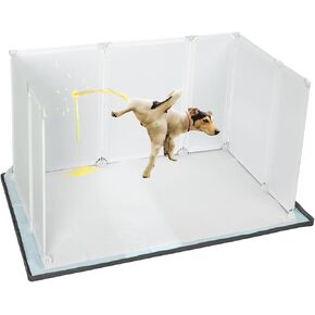 Bencacawinstyle Dog Puppy Pad Enclosure Splash Guard مع حصيرة غير قابلة للانزلاق، صينية حامل وسادة تبول مانعة للتسرب للكلاب الصغيرة تعمل مع معظم منصات التدريب وسهلة التنظيف. in Kuwait