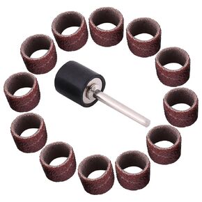 100PCS Drum Sander Bands Set,Sandpaper Bands Sleeves Woodworking Compact Tool with Drum Mandrels for Dremel Rotary Tool for polishing Metal, Amber, Carpentry, etc(#320)